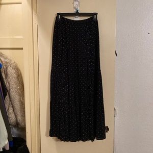 Abercrombie and Fitch Black and white polka dot maxi skirt